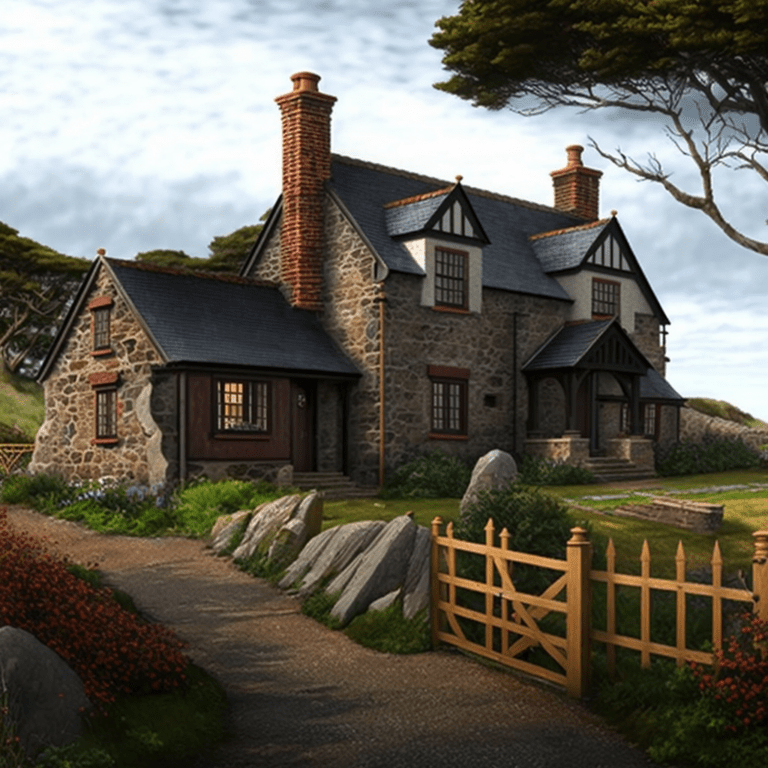Jersey channel islands not New Jersey Jersiaise style traditional farm house high quality stonework and woodwork realistic lines and fittings traditional Jersey architecture design patterns 4k 03