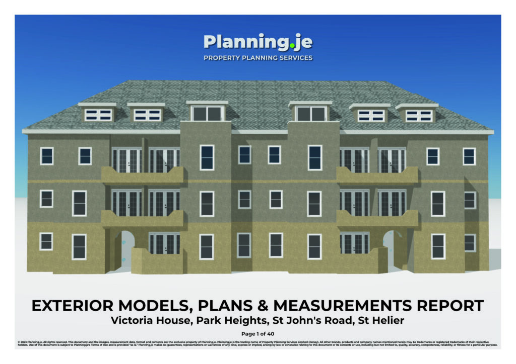 Victoria House Park Heights St Johns Road St Helier Planning.je External Elevation Drawings and Measurements A3 1
